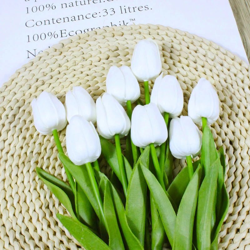 Künstlicher Tulpenstrauß - Weiß / 10 Stück - Vivari Livings