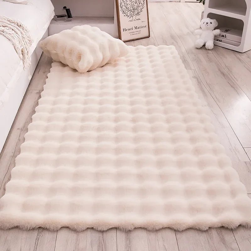 Nordic Soft Fluffy Faux Fur Living Room Area Rug No-Shedding Plush Rugs for Bedroom Sofa Cushion Bedside Floor Mat Room Decor - Vivari Livings
